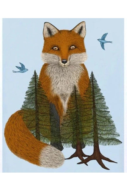 Fox in the Woods A4 Art Print - Mu Shop