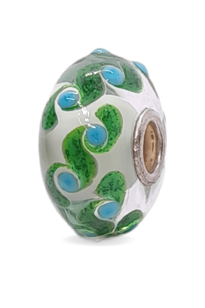 Green Glitter Pattern Unique Bead #1346 - Mu Shop