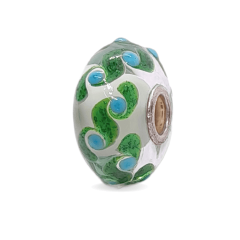 Green Glitter Pattern Unique Bead #1346 - Mu Shop