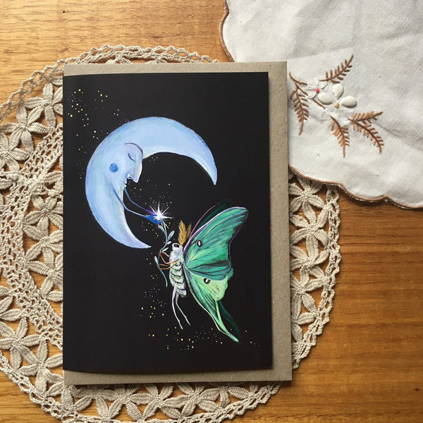 Greeting Card - Luna Moth. Fantasy illustration - Mu Shop