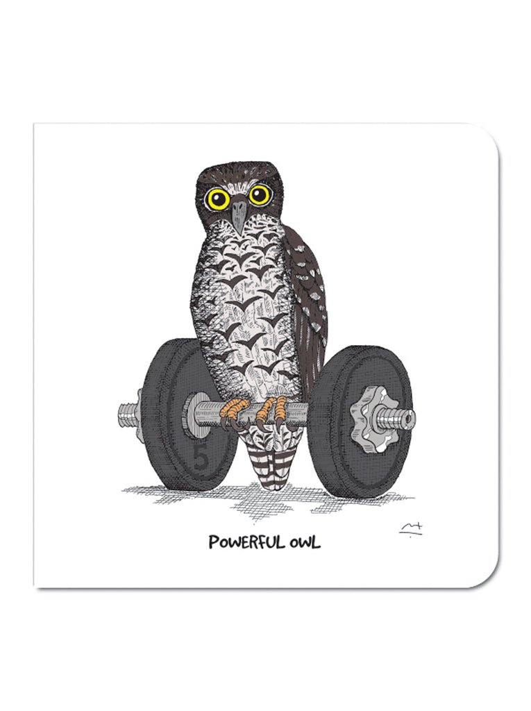 Greeting Card Powerfl Owl - Mu Shop