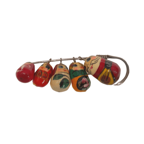 Handmade Russian Matryoshka Doll Pin (Colourful) - Mu Shop