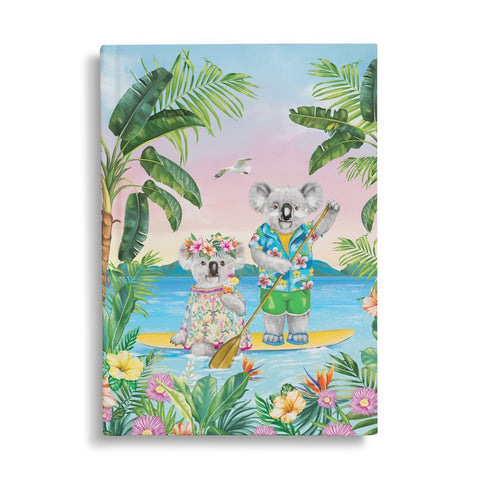 Hard Cover Notebook - Deluxe Journal Koala Cuties Holiday