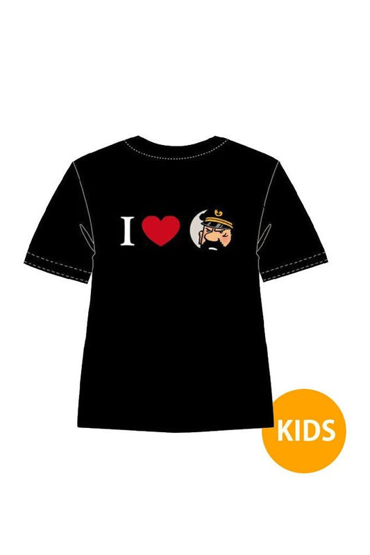 I LOVE CAPTAIN HADDOCK Kids T-shirt Black - Mu Shop