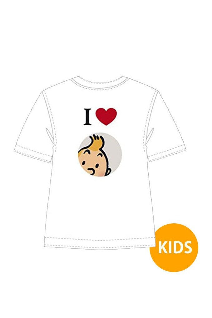 I Love Tintin Kids T-shirt White - Mu Shop