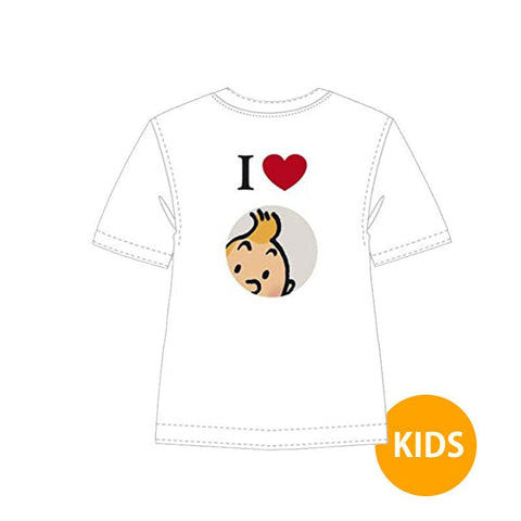 I Love Tintin Kids T-shirt White - Mu Shop