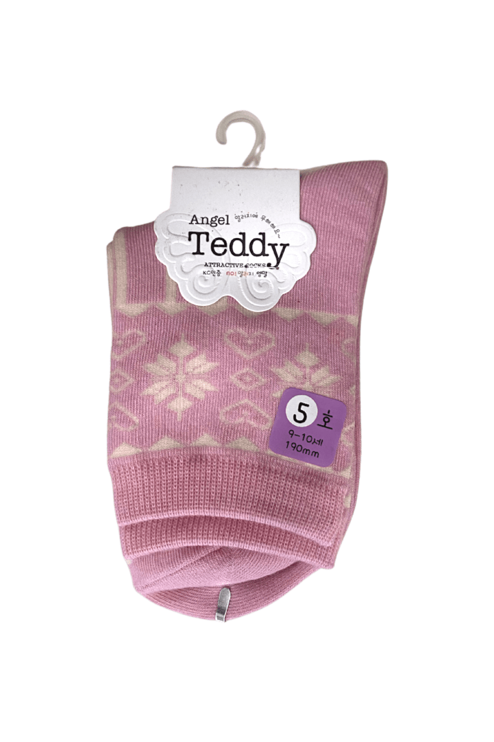 Kids Crew Socks - Pink 190mm(9~10) - Mu Shop