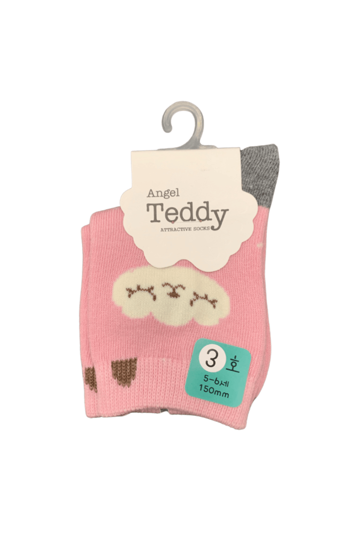 Kids Crew Socks - Pink Sheep 150mm (5~6) - Mu Shop