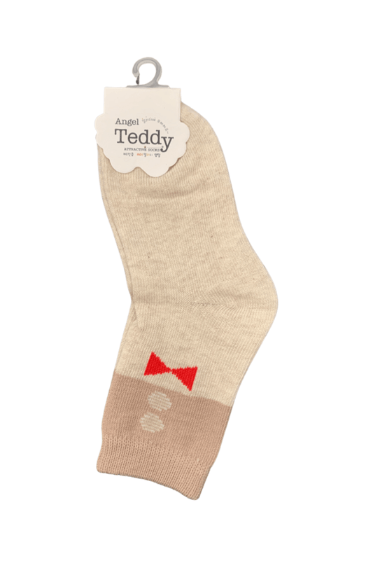 Kids Crew Socks - Red Ribbon Tie 150mm (5~6) - Mu Shop