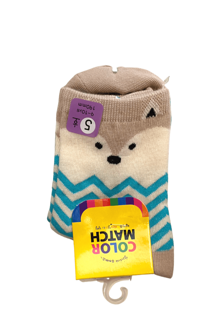 Kids Crew Socks - Stripped Dog 190mm(9~10) - Mu Shop