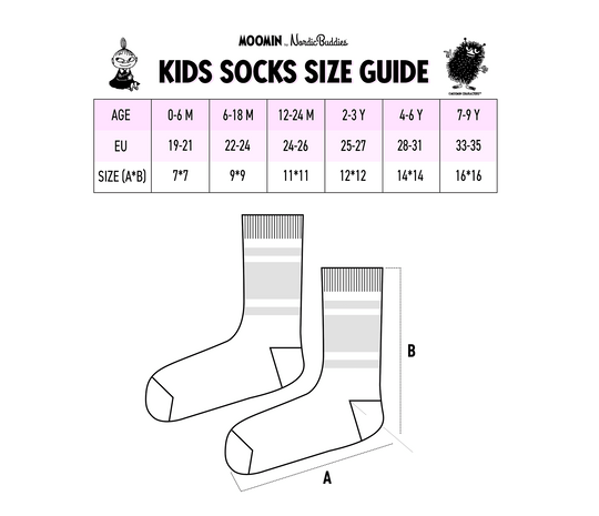 Kids Double Pack Moomintroll and Stinky Socks - Brown and Grey (EU 34-36) - Mu Shop