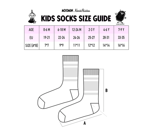 Kids Double Pack Snorkmaiden and Little My Socks - Pink and Lilac - Mu Shop