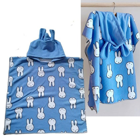 Kids Miffy Bath Blue Hooded Towel - Mu Shop