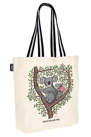 Koalas in a gum tree Cotton Tote Bag - Mu Shop