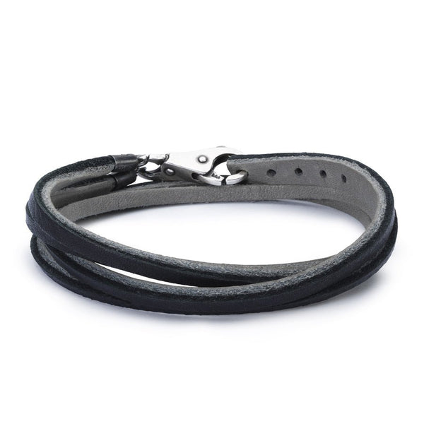Leather Bracelet - Black/Grey 45cm - Mu Shop