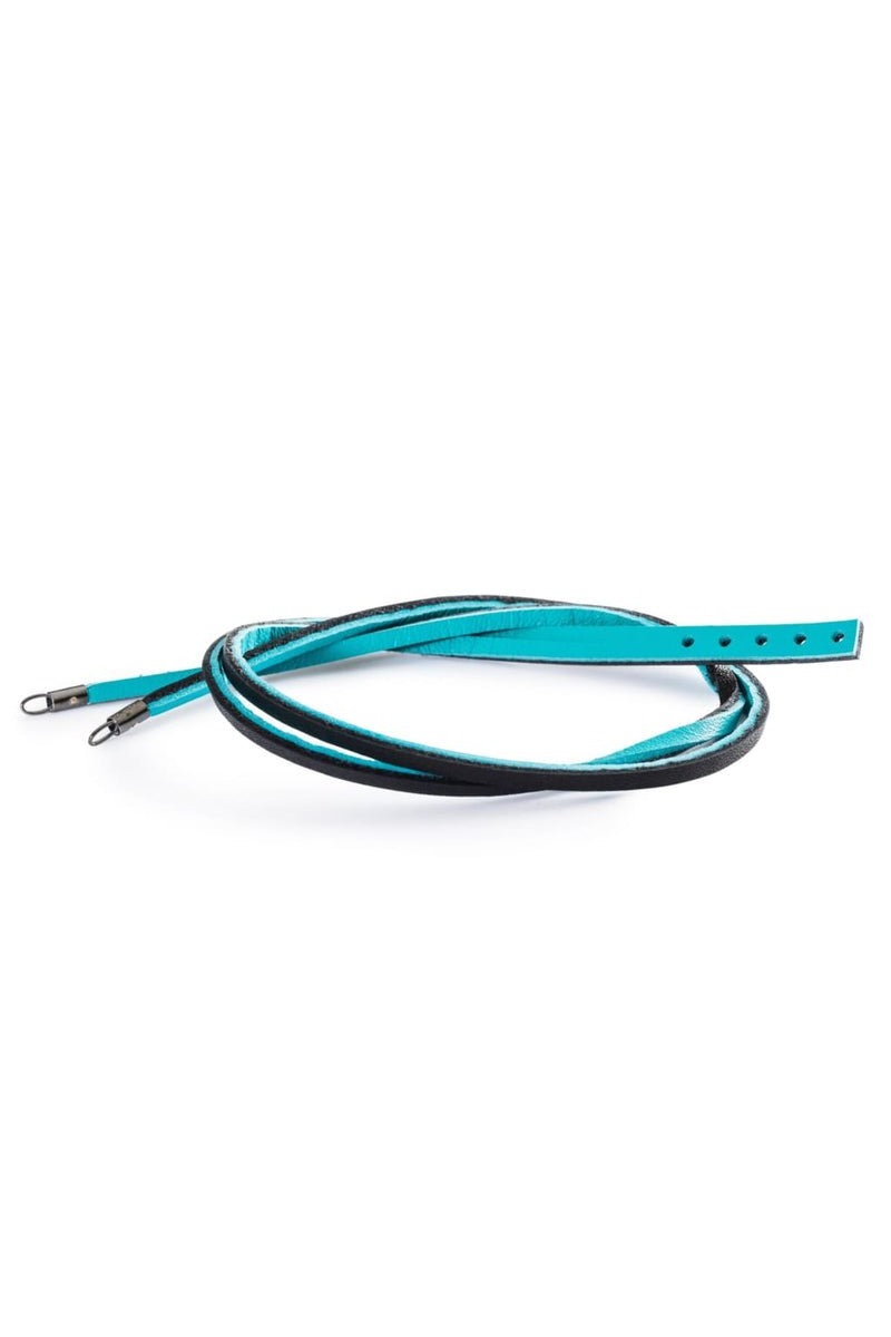 Leather Bracelet - Cyan/Key 36cm - Mu Shop