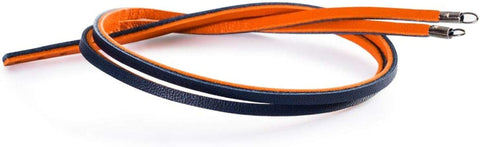 Leather Bracelet - Dark Blue/Orange 45cm - Mu Shop