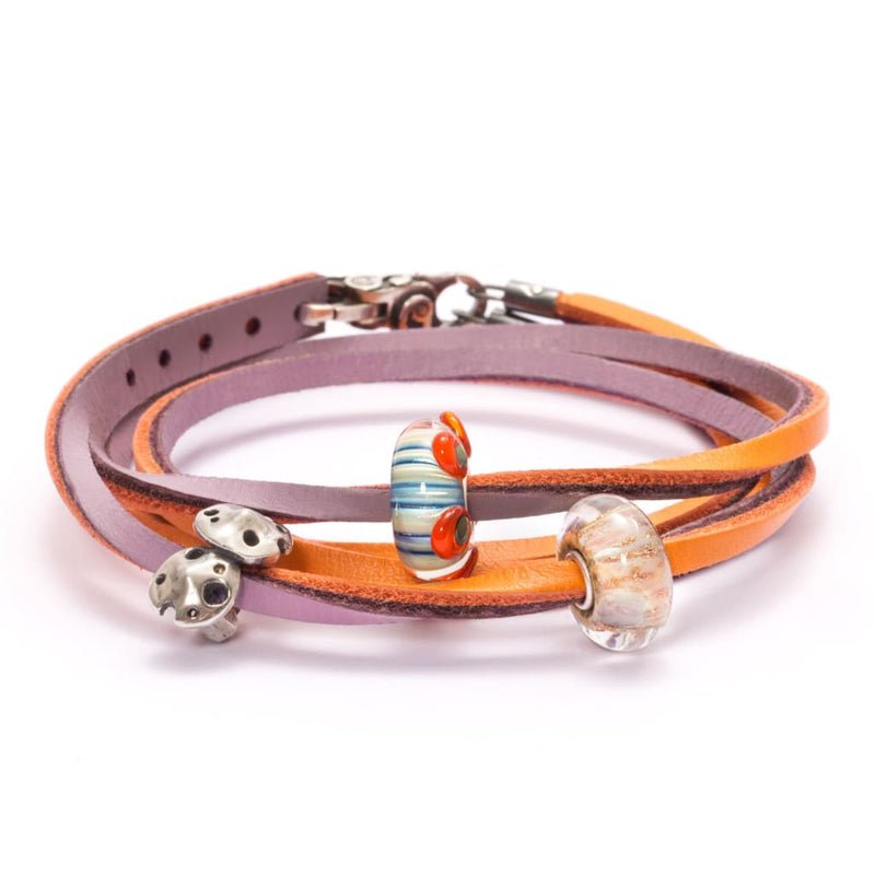 Leather Bracelet - Pumpkin/Grape 36cm - Mu Shop