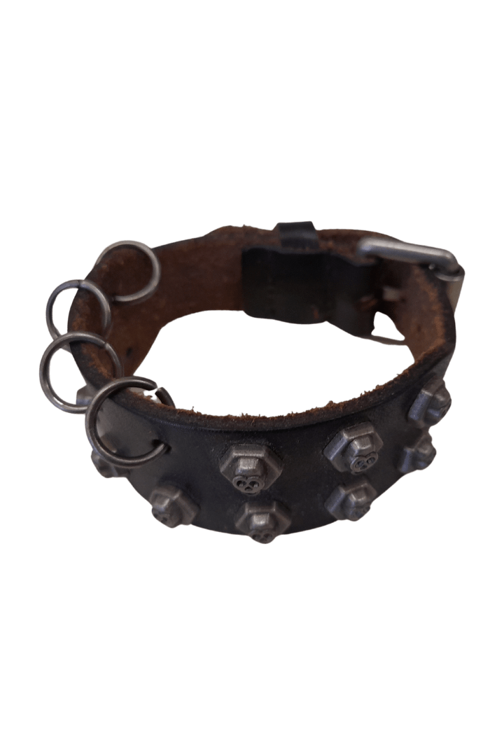 Leather Bracelet Skeleton - Black - Mu Shop