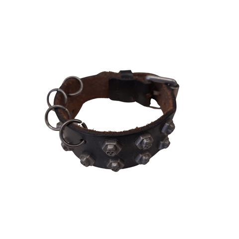 Leather Bracelet Skeleton - Black - Mu Shop