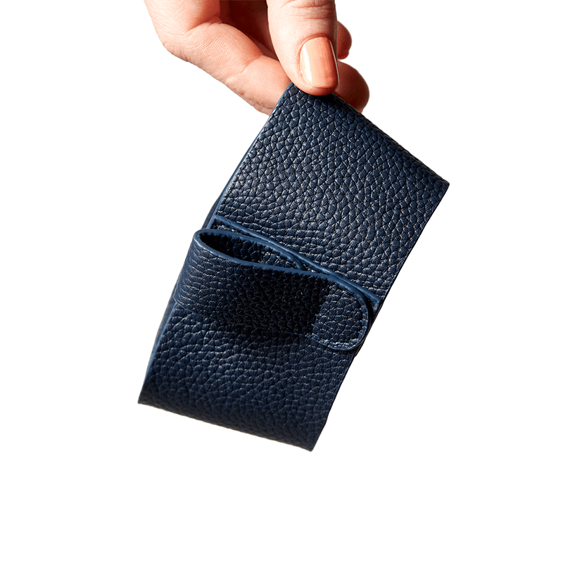 Leather Sleeve Navy for 8oz Cup - Mu Shop