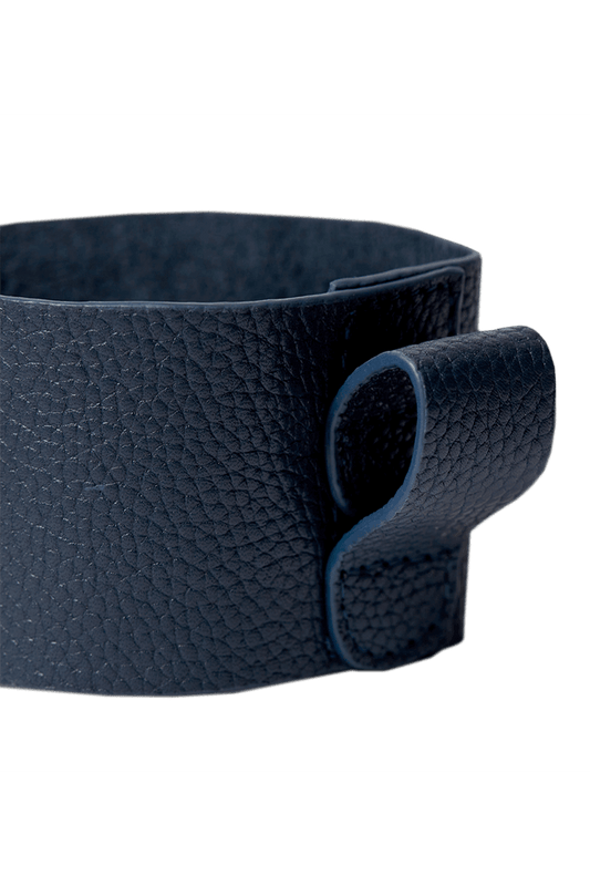 Leather Sleeve Navy for 8oz Cup - Mu Shop