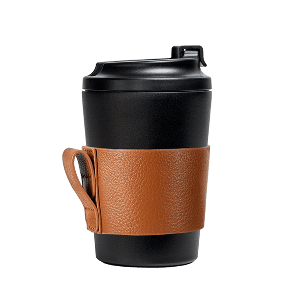 Leather Sleeve Tan for 12oz Cup - Mu Shop