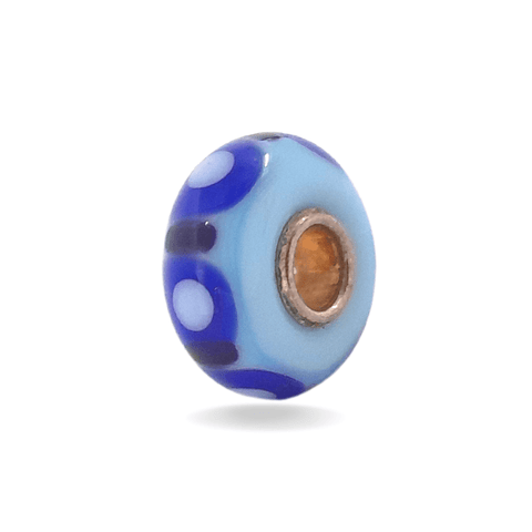 Light Blue Bead with Dots Universal Unique Bead #1407 - Mu Shop