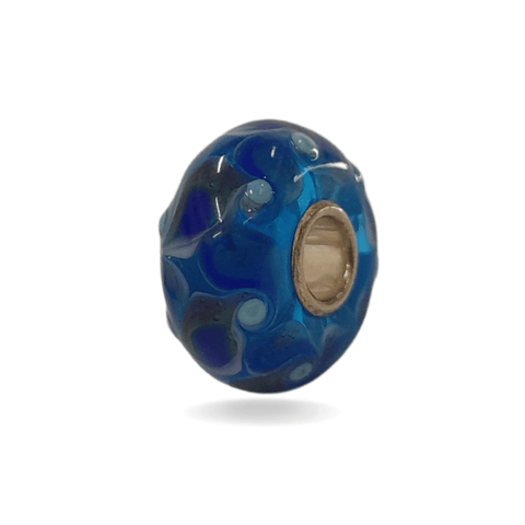 Light Blue Bead with Flowers Universal Unique Bead #1396 - Mu Shop