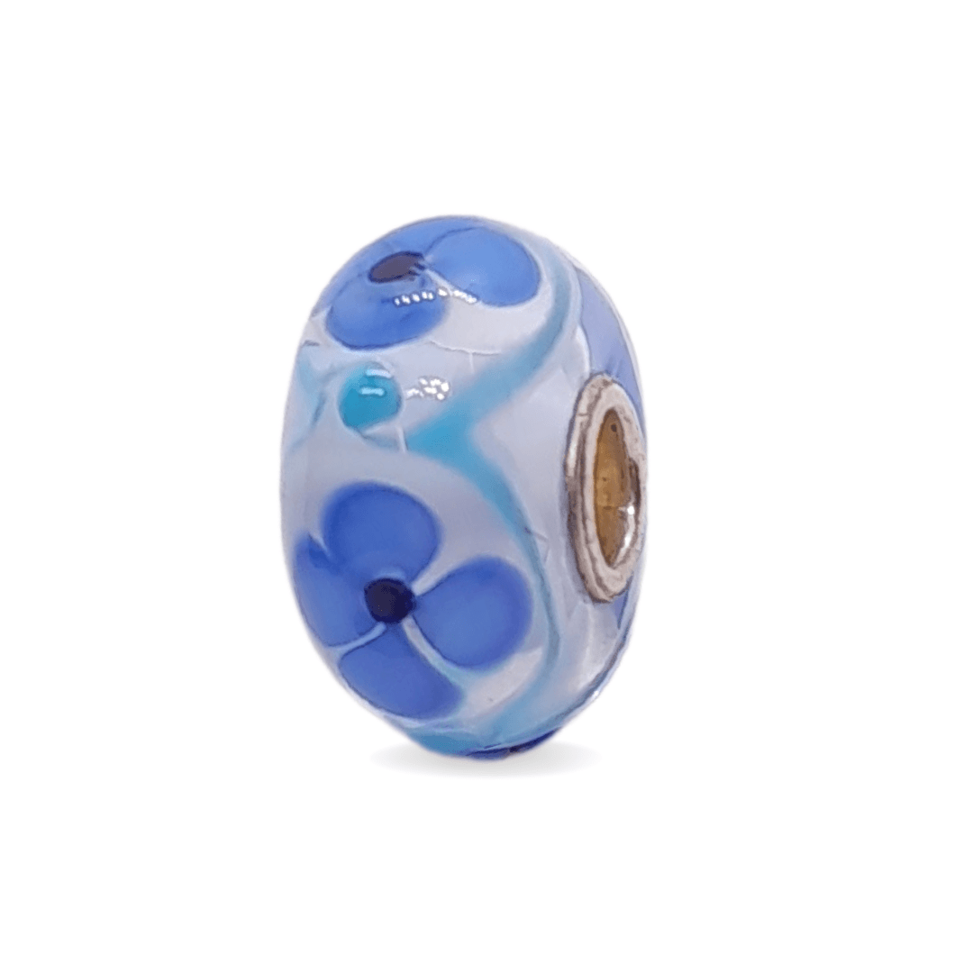 Light Blue Flower Pattern Unique Bead #1293 - Mu Shop