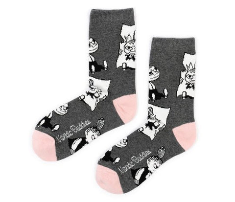 Little My Pranking Ladies Socks - Grey - Mu Shop