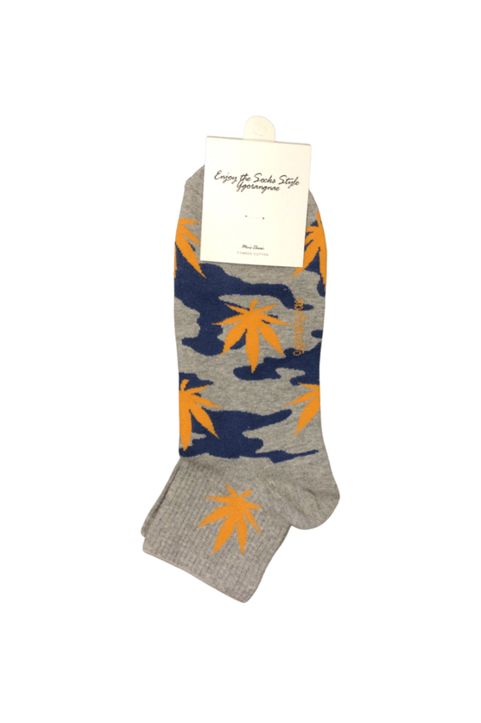 Marijuana Leaf Camo Adult Crew Socks - Grey - Mu Shop