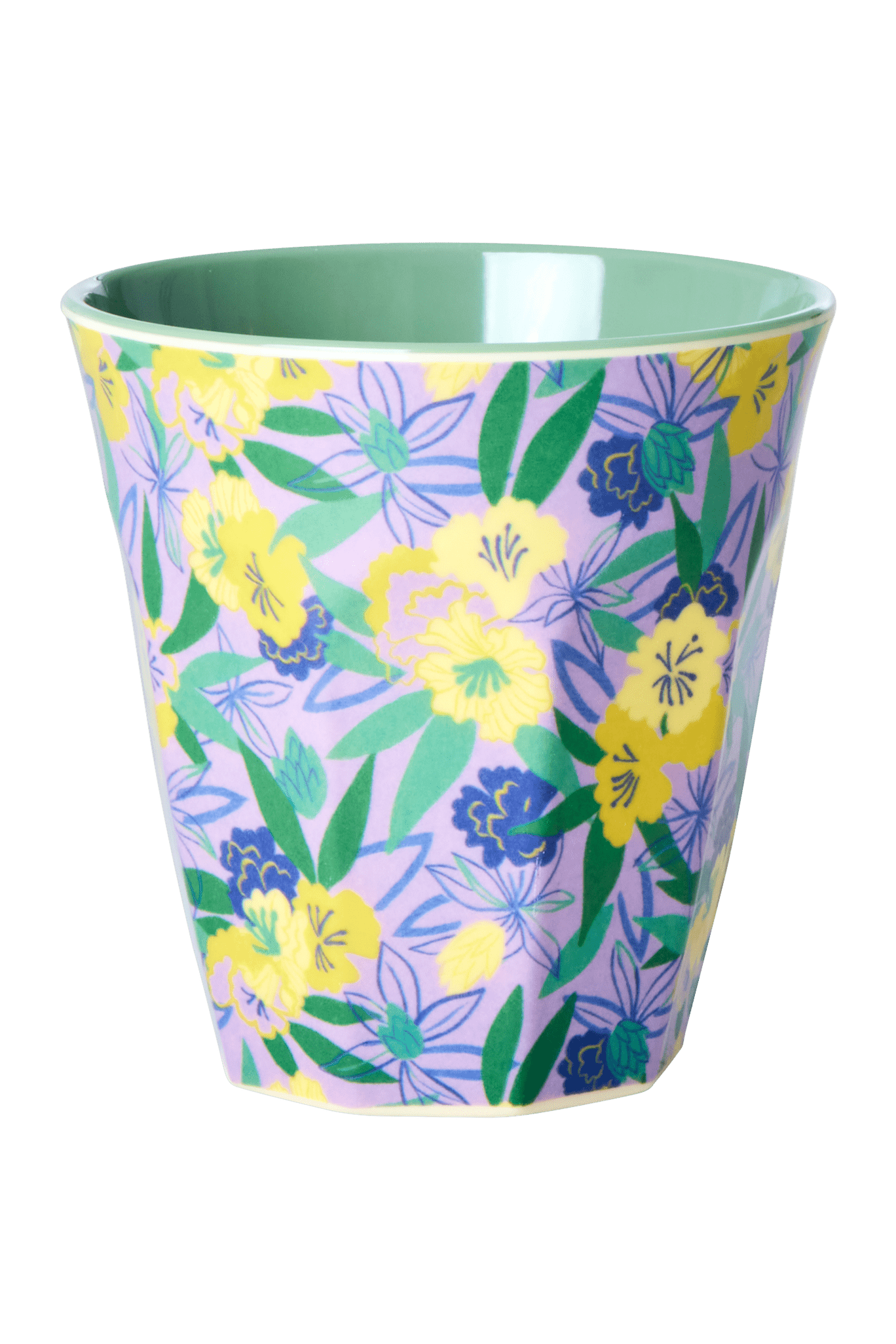 Melamine Cup with Fancy Pansy Print - Medium - Mu Shop