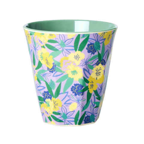 Melamine Cup with Fancy Pansy Print - Medium - Mu Shop