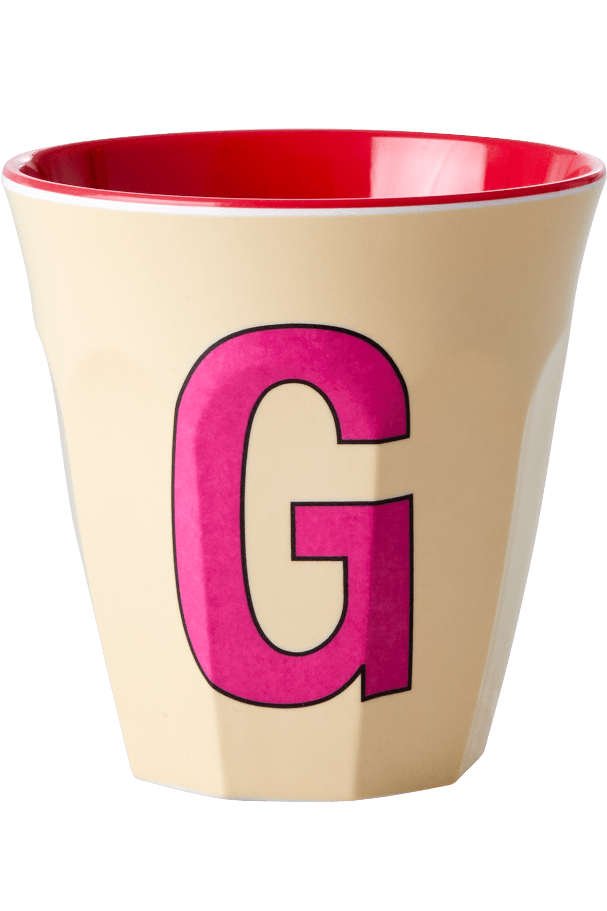 Melamine Cup with letter G Yellow - Medium - Mu Shop