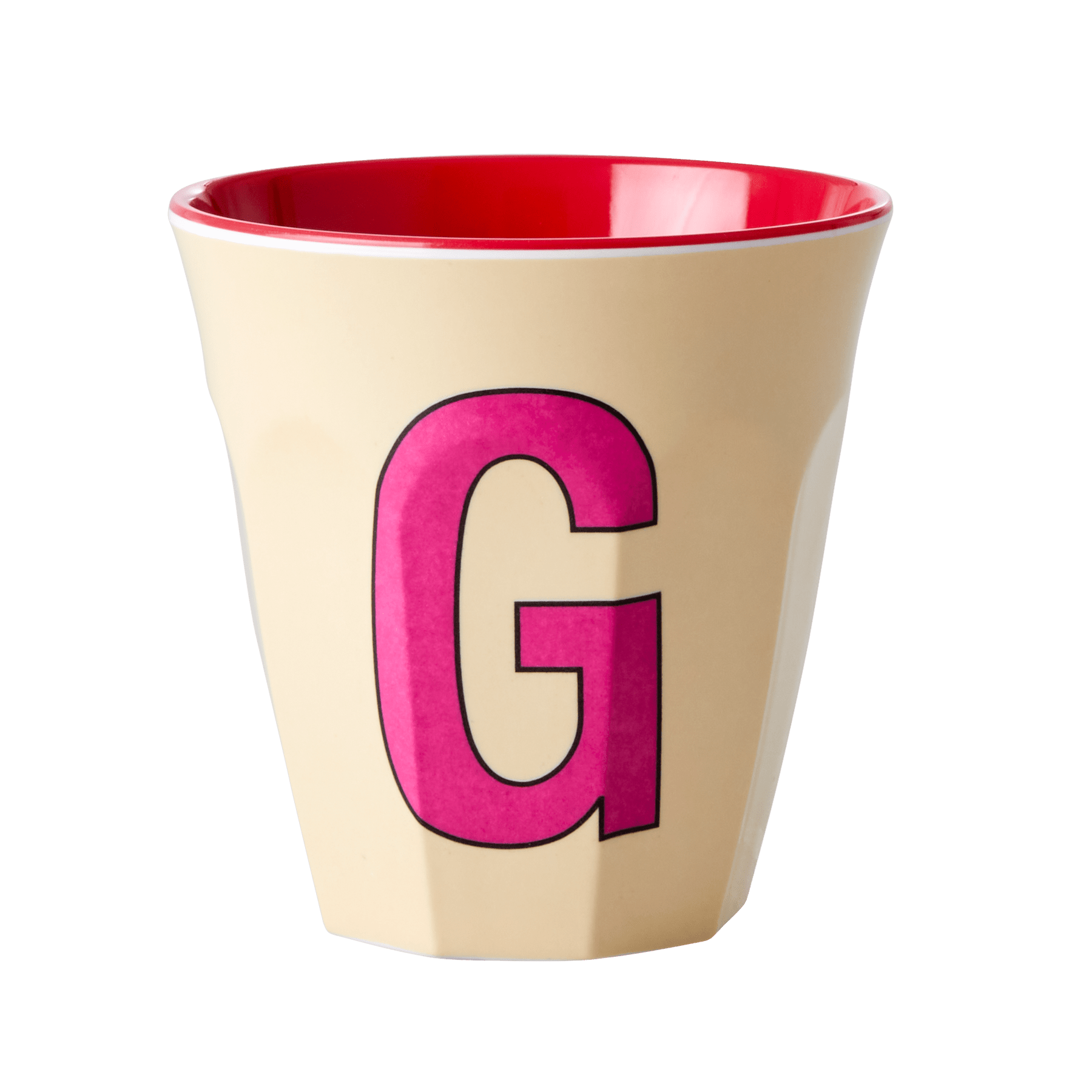 Melamine Cup with letter G Yellow - Medium - Mu Shop