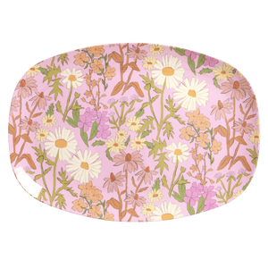Melamine Rectangular Plate Daisy Print - Mu Shop