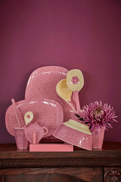 Melamine Rectangular Plate Pink Marrakesh Print - Mu Shop