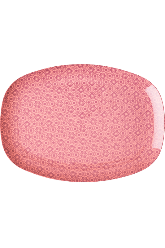 Melamine Rectangular Plate Pink Marrakesh Print - Mu Shop