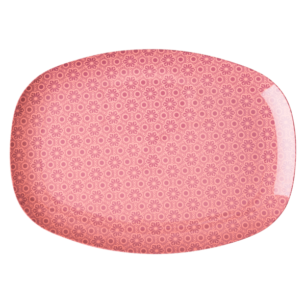 Melamine Rectangular Plate Pink Marrakesh Print - Mu Shop