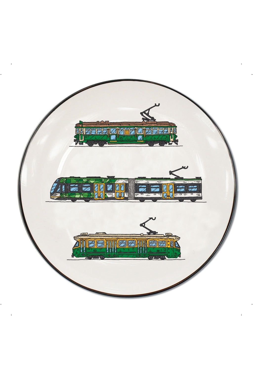 Melbourne trams Canapé Plate - Mu Shop
