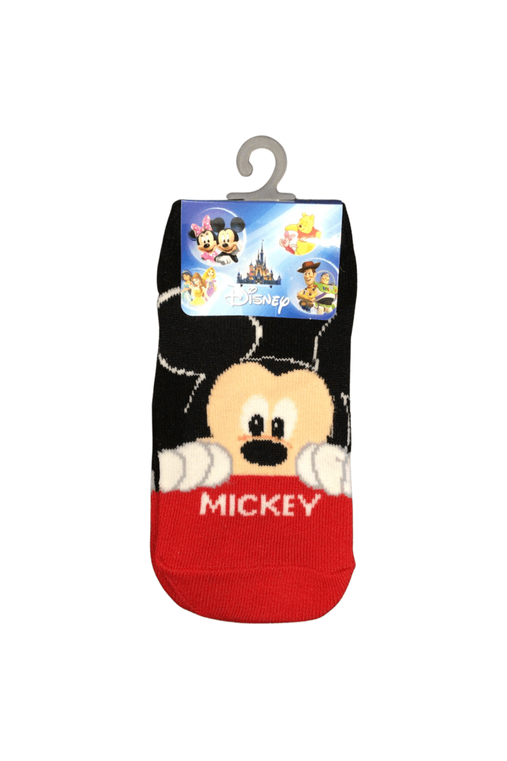 “Mickey” Mouse Kids Ankle Socks - Red/Black (L)9~10 - Mu Shop