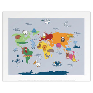 Miffy Animals Map 11x14 Print - Mu Shop