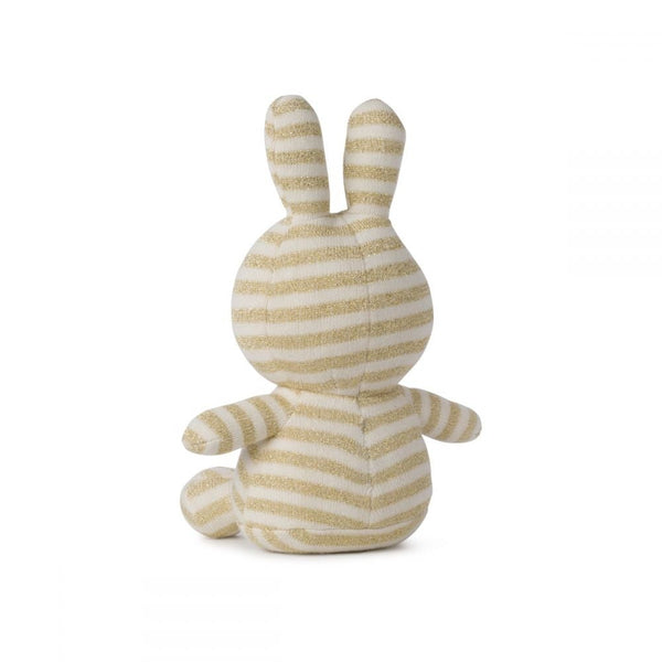 Miffy Sitting Organic Cotton Sparkle Stripe Cream (23cm) - Mu Shop