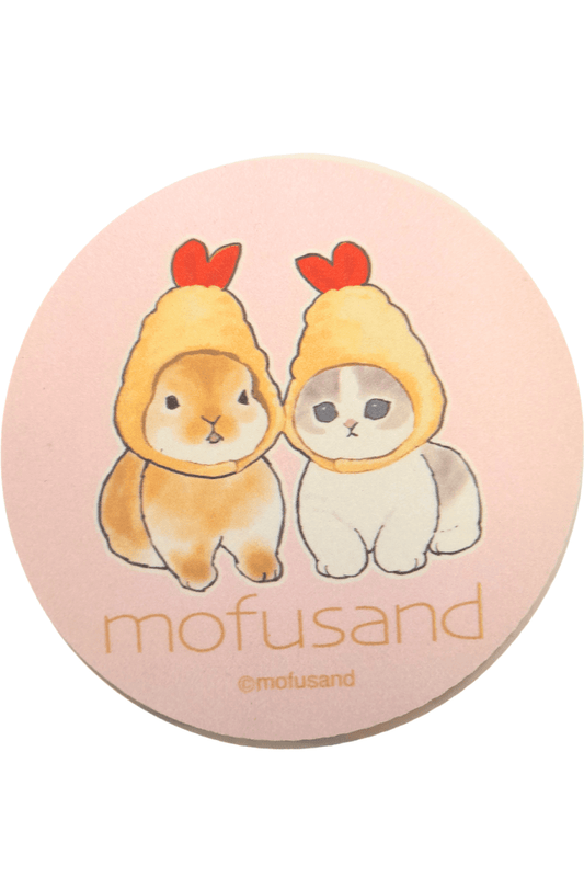 Mofusand Ebi Tempura soft coaster (pink) - Mu Shop