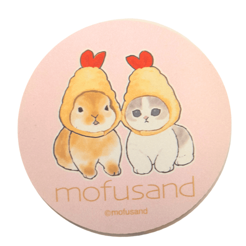 Mofusand Ebi Tempura soft coaster (pink) - Mu Shop