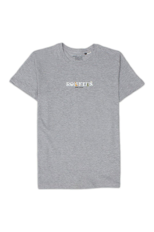 Moomin Alphabets; Rohkeus T-shirt - Grey (XS) - Mu Shop