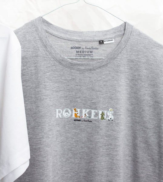 Moomin Alphabets; Rohkeus T-shirt - Grey (XS) - Mu Shop