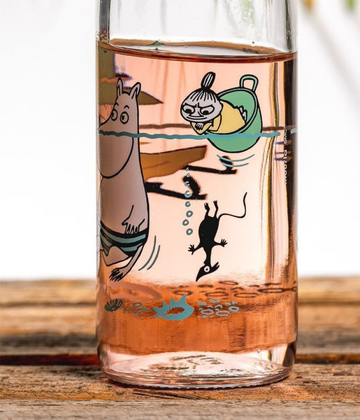 Moomin Fun in the Water Glass Bottle 0.5L - Mu Shop