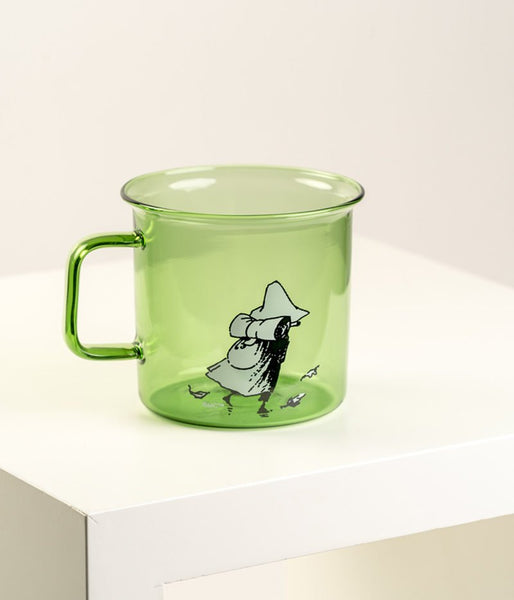 Moomin Glass Mug Snufkin 3.5 DL Green - Mu Shop